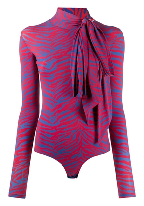 MM6 Maison Margiela zebra-stripe bodysuit - Red