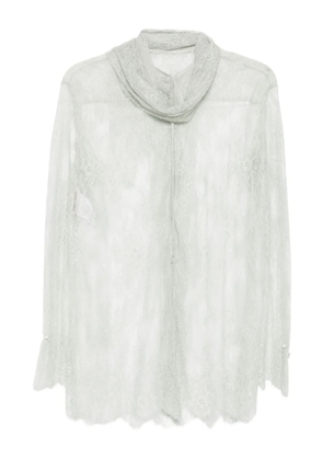 Alberta Ferretti lace high-neck top - Grey