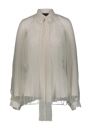 Rochas striped chiffon shirt - Neutrals