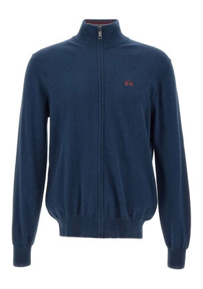 La Martina zip-up embroidered-logo cardigan - Blue
