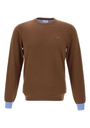 Sun68 elbow-patch crew-neck sweater - Brown