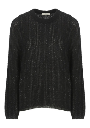 PANICALE sequined crew-neck sweater - Black