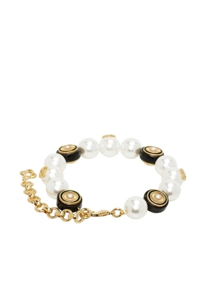 Casablanca spoke wheel pearl charm bracelet - Gold