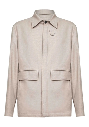 D4.0 buttoned-collar shirt jacket - Neutrals