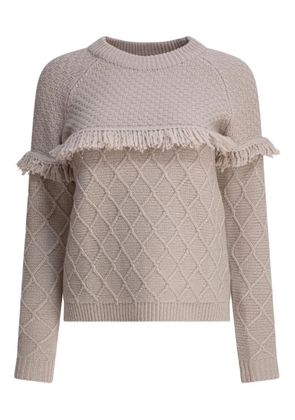 RAKKI cable-knit fringe sweater - Neutrals