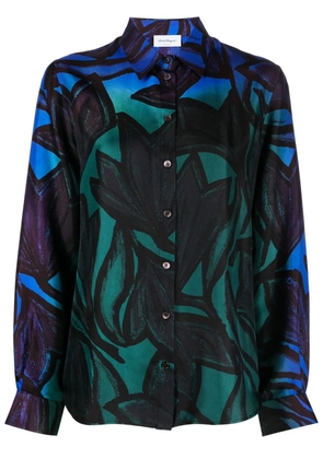 Ferragamo graphic-print silk shirt - Black