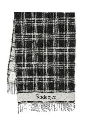 Rodebjer check-pattern fringed scarf - Black