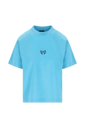 Balenciaga short-sleeve logo-embroidery T-shirt - Blue