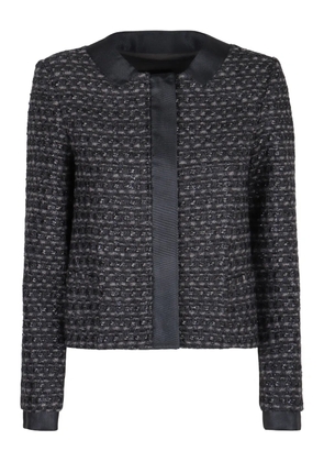Emporio Armani cuffed tweed jacket - Black