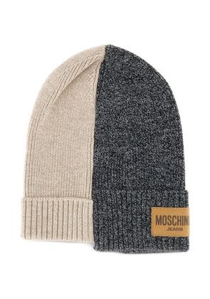 MOSCHINO JEANS wool ribbed beanie - Grey