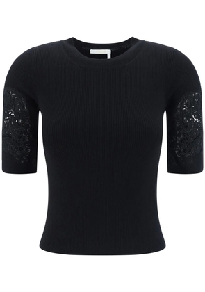Chloé embroidered T-shirt - Black