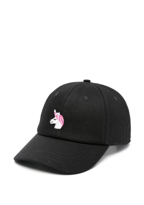 ALBERTO BRESCI unicorn-embroidery baseball cap - Black