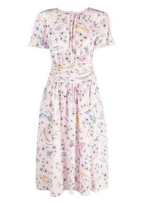 Boutique Moschino graphic-print dress - Pink