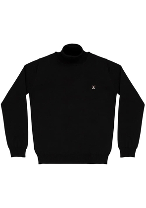PELO FOUNDATION Border Collie patch roll neck jumper - Black
