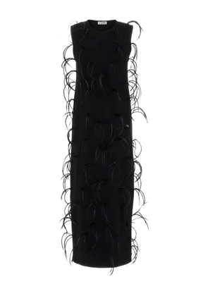 Jil Sander feather-embellishment maxi dress - Black
