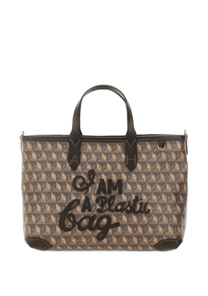 Anya Hindmarch appliqué pattern tote bag - Brown