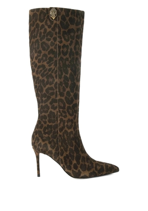 Kurt Geiger London 85mm Belgravia leopard-print knee-high boots - Brown