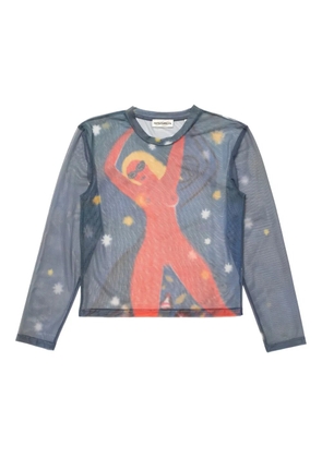 CARNE BOLLENTE mesh they call her carmen top - Blue