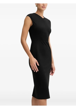 BOSS V-neck cap-sleeve midi dress - Black