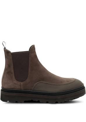 a.testoni stitched detail chelsea boots - Brown