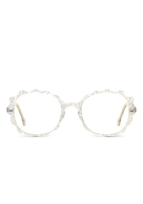 L.A. EYEWORKS scalloped-edge round-frame glasses - Neutrals