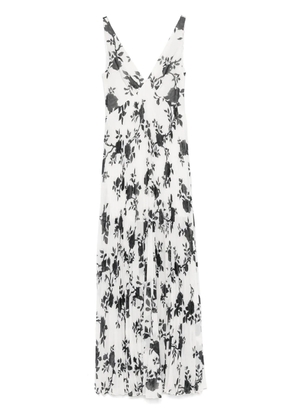 Self-Portrait floral-print chiffon maxi dress - White