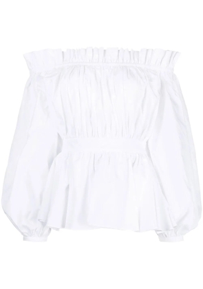 Alexander McQueen off-shoulder cotton blouse - White