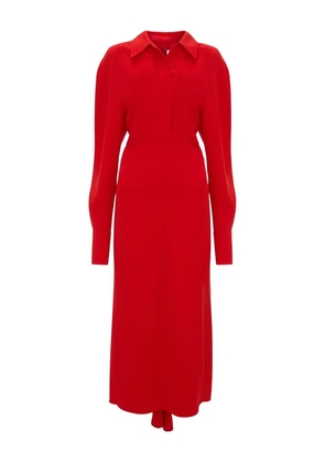 Victoria Beckham long-sleeve polo-collar midi dress - Red