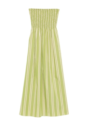 Faithfull the Brand Jamie Midi striped smocked dress - Green