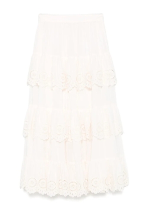 ZIMMERMANN Lucky embroidered skirt - Neutrals