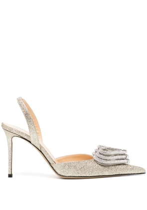 MACH & MACH 90mm crystal-embellished pointed-toe pumps - Gold