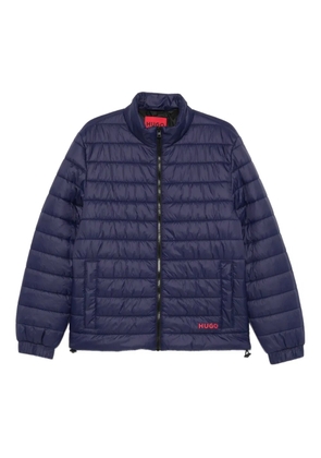 BOSS embroidered-logo padded jacket - Blue