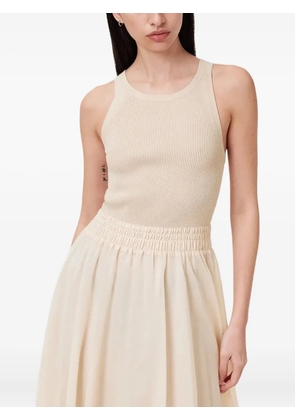 AllSaints ribbed knit smocked-waist dress - Neutrals