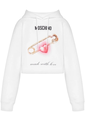 Moschino heart-print cotton hoodie - White