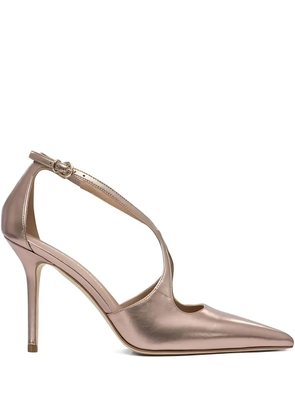 Lella Baldi 100mm ankle-strap pointed-toe pumps - Pink