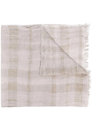 Fabiana Filippi check patterned frayed edge scarf - Grey