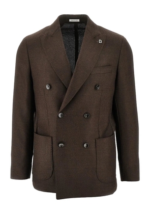 BRERAS MILANO double-breasted pocketed dinner jacket - Brown