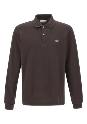 Lacoste long-sleeve ribbed-collar polo shirt - Brown