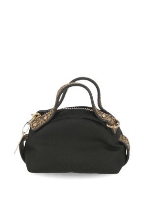 Borbonese Sexy leather-trimmed keyring - Black