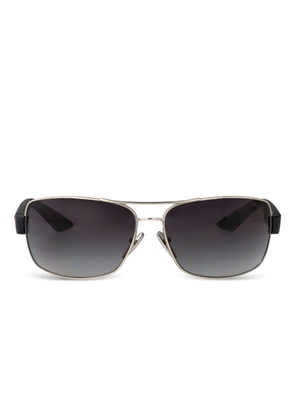Prada Linea Rossa metal rectangle sunglasses - Black