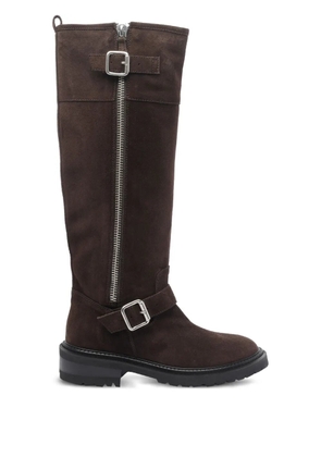 Via Roma 15 50mm buckled zip-fastening biker boots - Brown