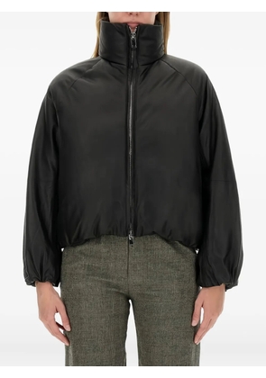 Alysi high-neck balloon-sleeve jacket - Black