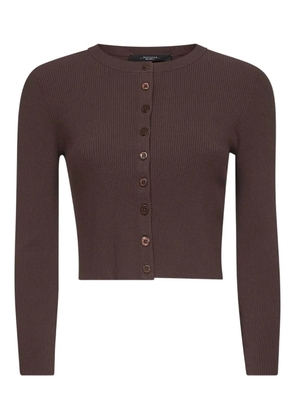 Weekend Max Mara ribbed button-fastening cardigan - Brown
