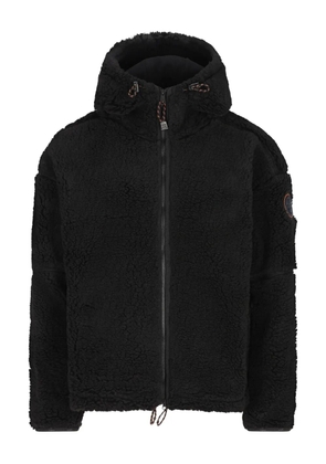 Napapijri logo-patch fleece jacket - Black