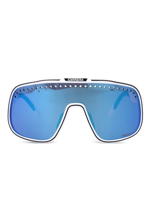 Carrera perforated shield-frame sunglasses - White