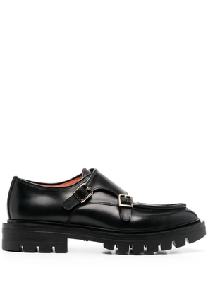 Santoni side buckle-fastening detail loafers - Black