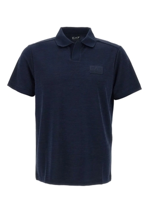 Ea7 Emporio Armani logo-patch polo shirt - Blue
