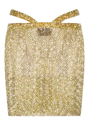 Santa Brands crystal-embellished mini skirt - Gold