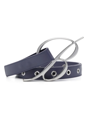 Blumarine logo-buckle leather belt - Purple