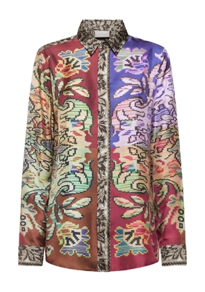 Pierre-Louis Mascia long-sleeve silk shirt - Red